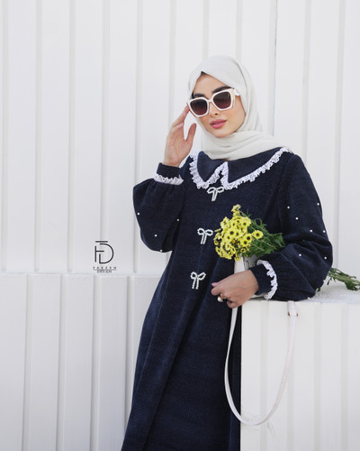 عبای پاپیون با پارچه لمزور بیسکویتی شاین دار